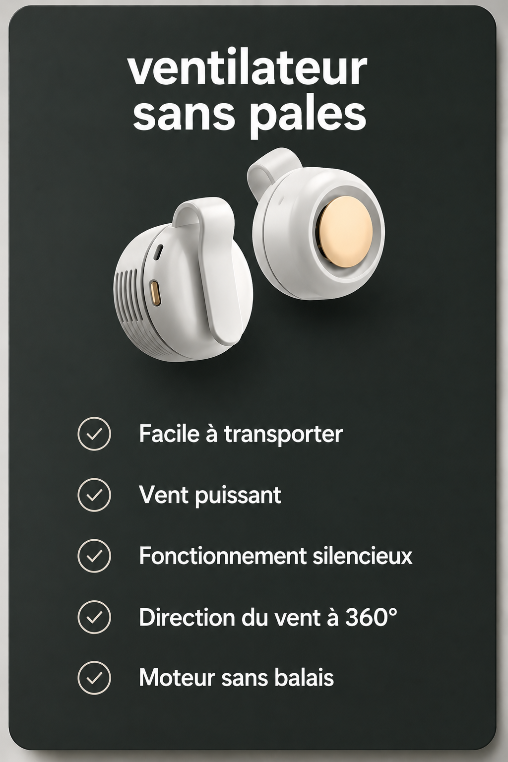 Mini Ventilateur Portatif USB à Accrocher au Cou pour Filles Summerfix